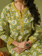 Myshka Women's Multi Printed Cotton Straight Party Kurta Set