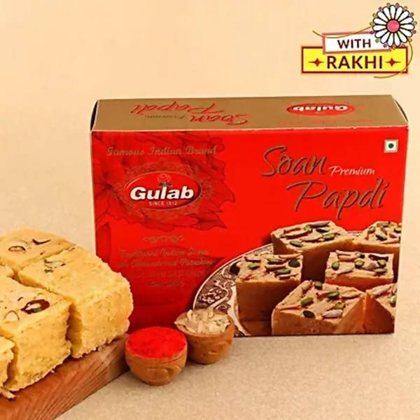Ethnic Elephant Pearl Rakhi & Soan Papdi - Distacart