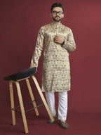 Anaita Multicolour Printed Pure Silk Straight Kurta