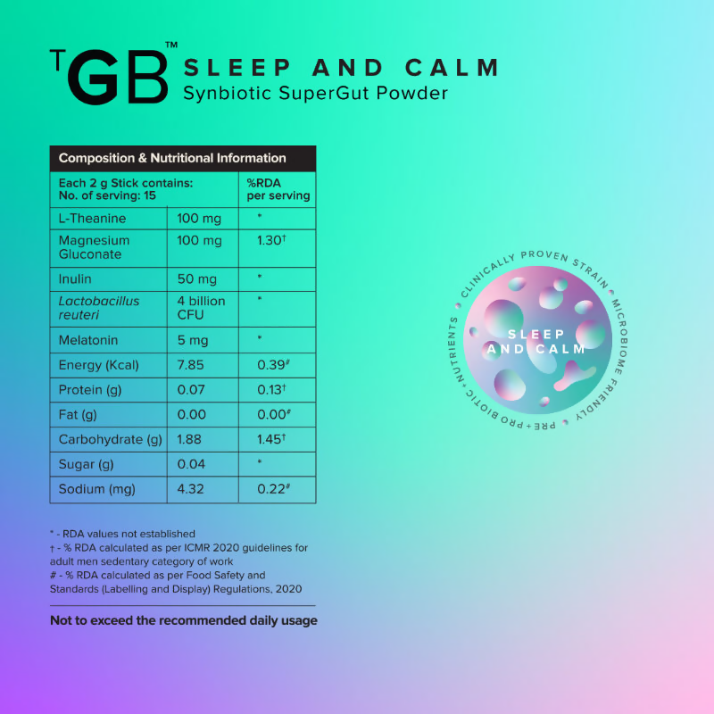 The Good Bug Sleep and Calm SuperGut Powder for Healthy Deep Sleep & Stress Relief 15 Days Pack - Distacart
