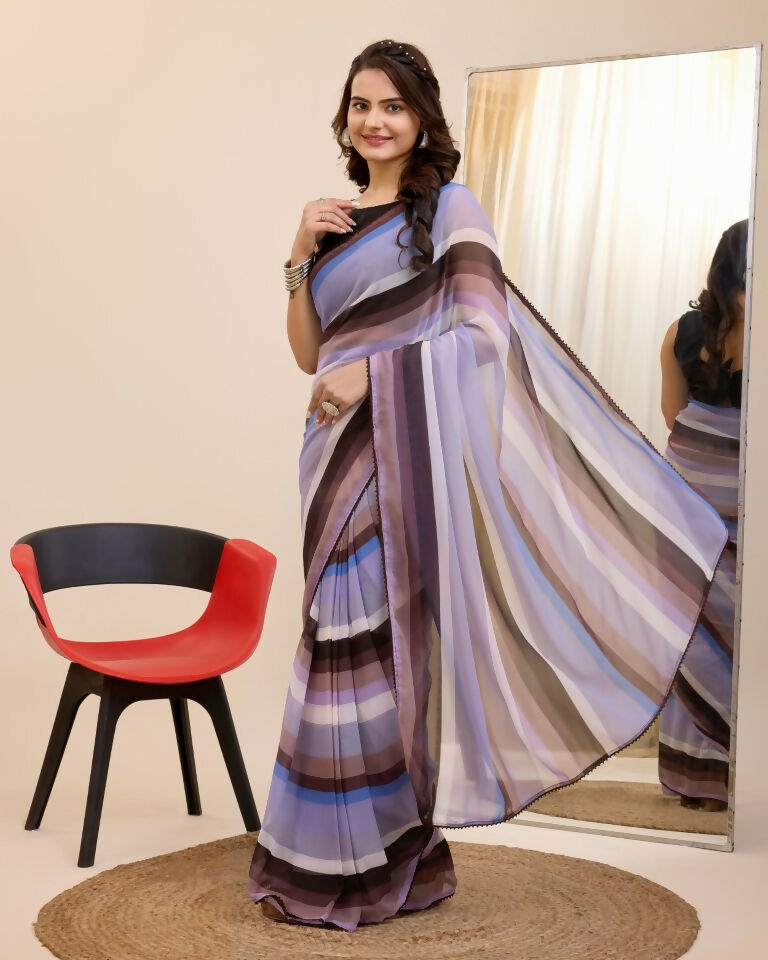 Multi Georgette Designer Printed Ready To Wear Saree - Ibiza
