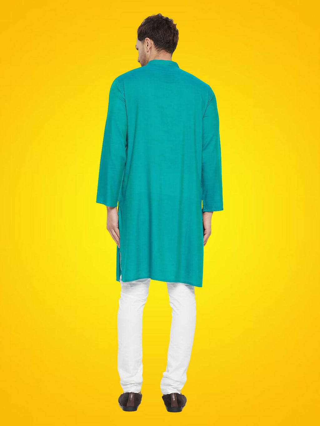 Even Apparels Men's Rayon Green Self Design Kurta