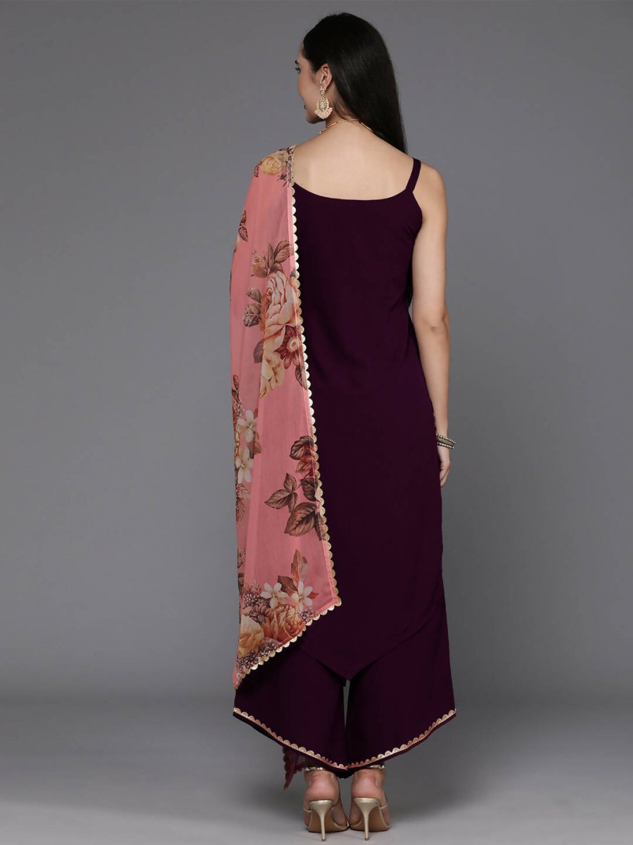 Ahalyaa Women's Traditional wear Kurta Set - Burgundy
