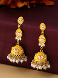NVR Women Gold Plated Yellow Jhumkas Earrings - Distacart