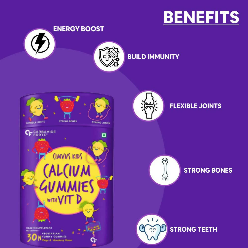 Carbamide Forte Calcium with Vitamin D Gummies for Kids - Distacart