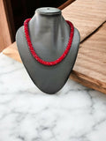 Inhanns Noor-E-Jalwa – Handmade Crystal Bead Necklace -Adjustable - Maroon Only Necklace