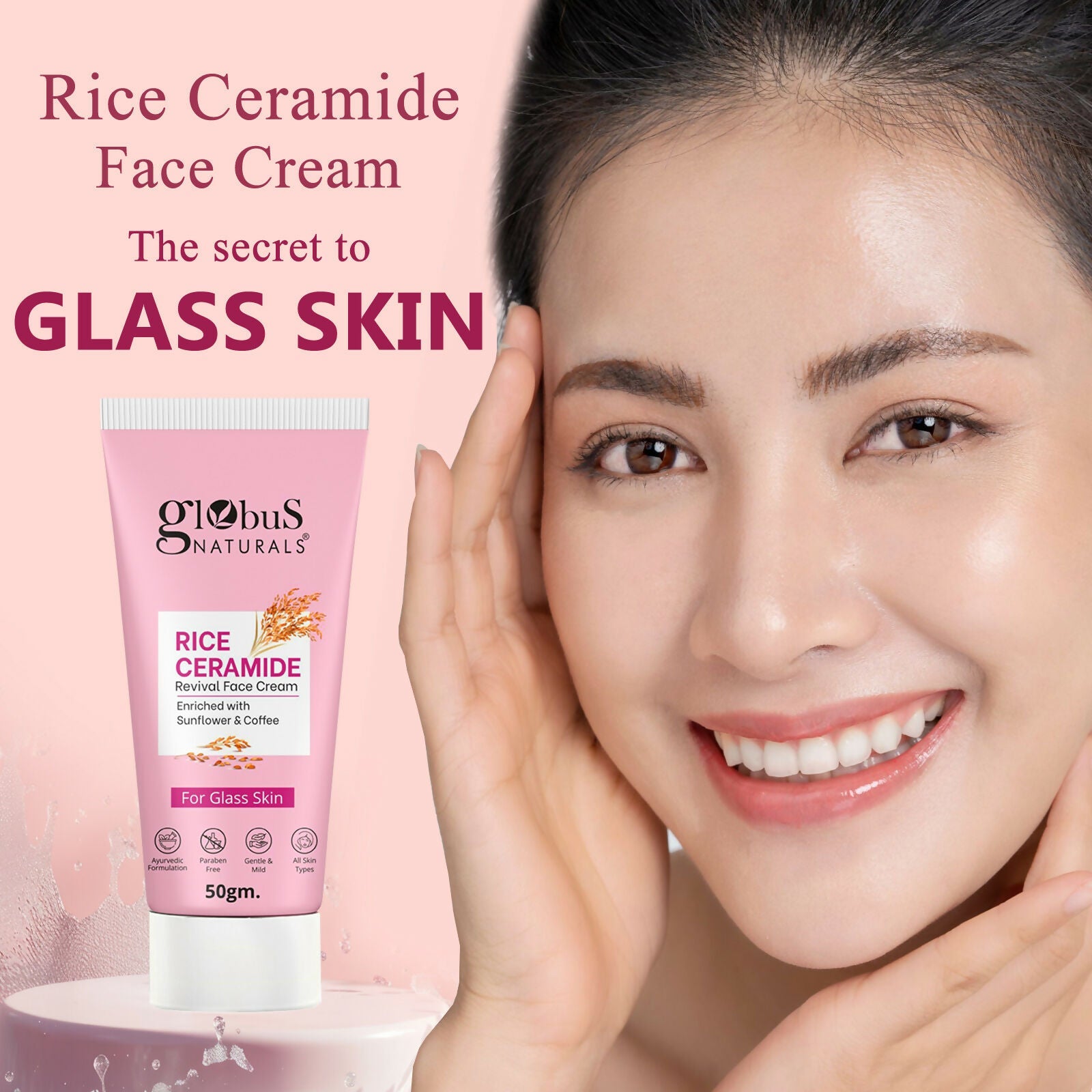 Globus Naturals Rice Ceramide Revival Face Cream - Distacart