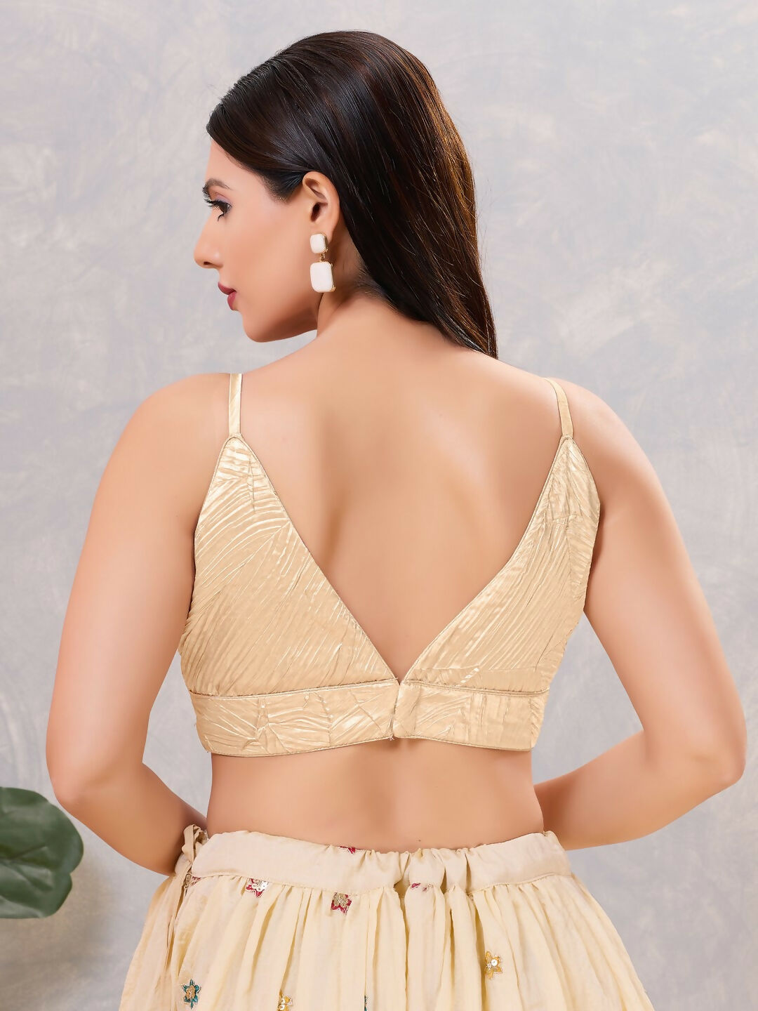Joban Fashion Women Satin Blend Light-Gold Stitched Blouse