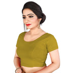 Vamika Mehandi Lycra Plain Blouse - Distacart