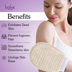 Bake Tan Removal Exfoliating Bath Kit - 100% Ramie Plant Fibre Gloves + Kojic Acid Soap (2 Pcs) with Scrub Treatment