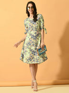 Myshka Women's Lime Green A-Line Party Dress - Distacart