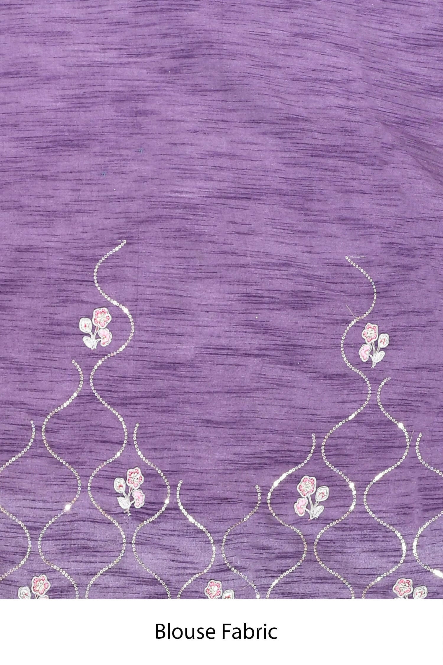 Purple Organza Satin Silk Sequence Embroidered with Stone work Saree - Nimaya Benzy