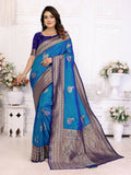 Joban Fashion Banarasi Royal Blue Small Butti Soft Silk Saree - Distacart