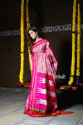 Very Much Indian Handloom Cotton Viscose Ilkal Saree Baby Pink - Distacart