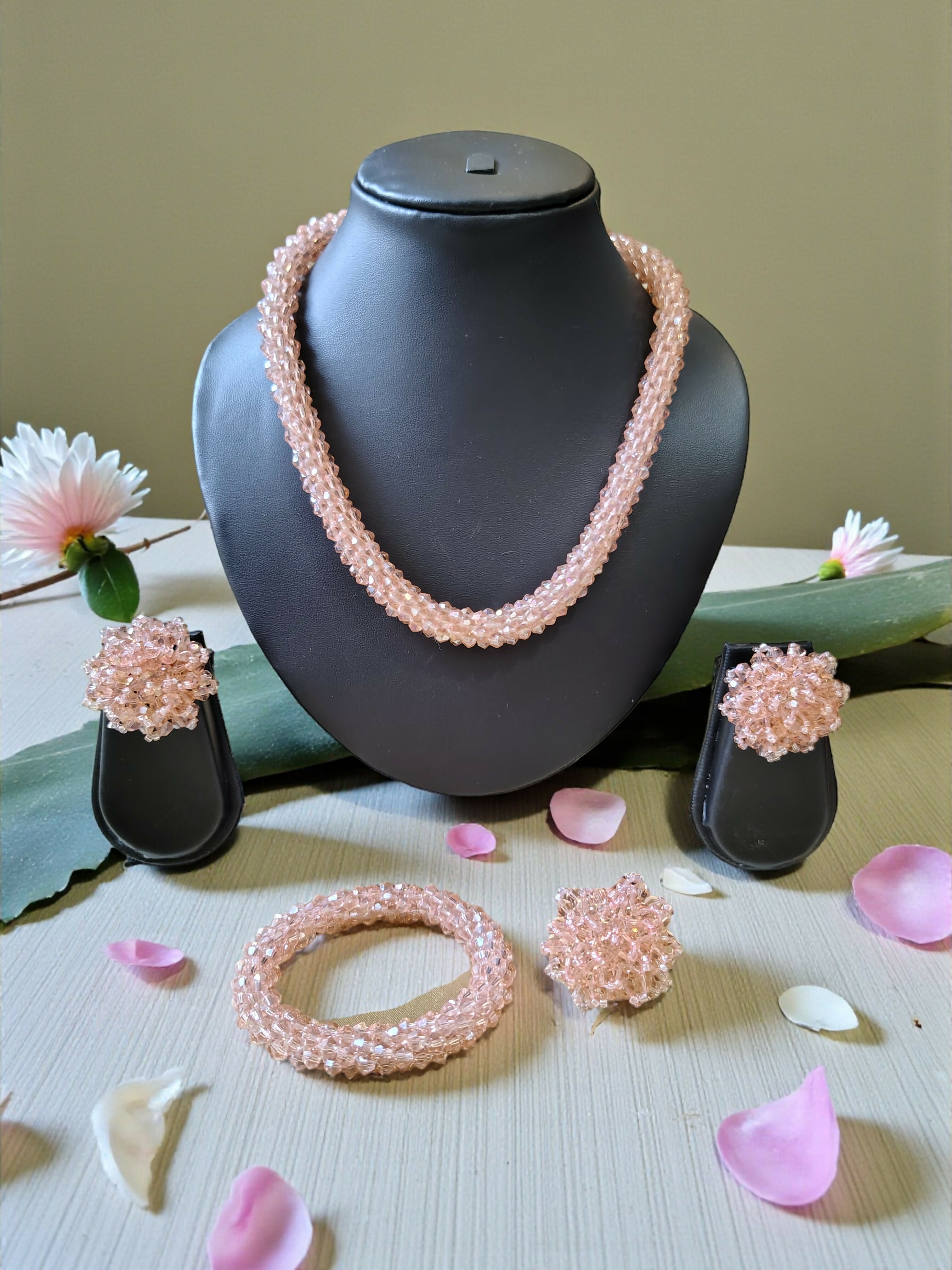 Inhanns Rangshine 4-In-1 Crystal Glam Set - Handmade - Peach