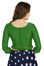 Aastha Fashion Women's Green Art Silk Designer Party Wear Readymade Blouse