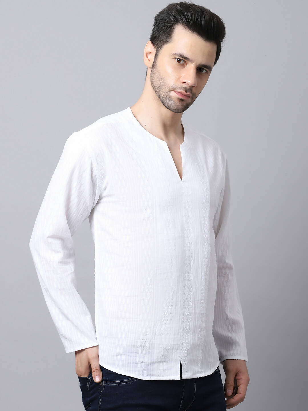 Even Apparels White Pure Cotton Embroided Kurta - Distacart