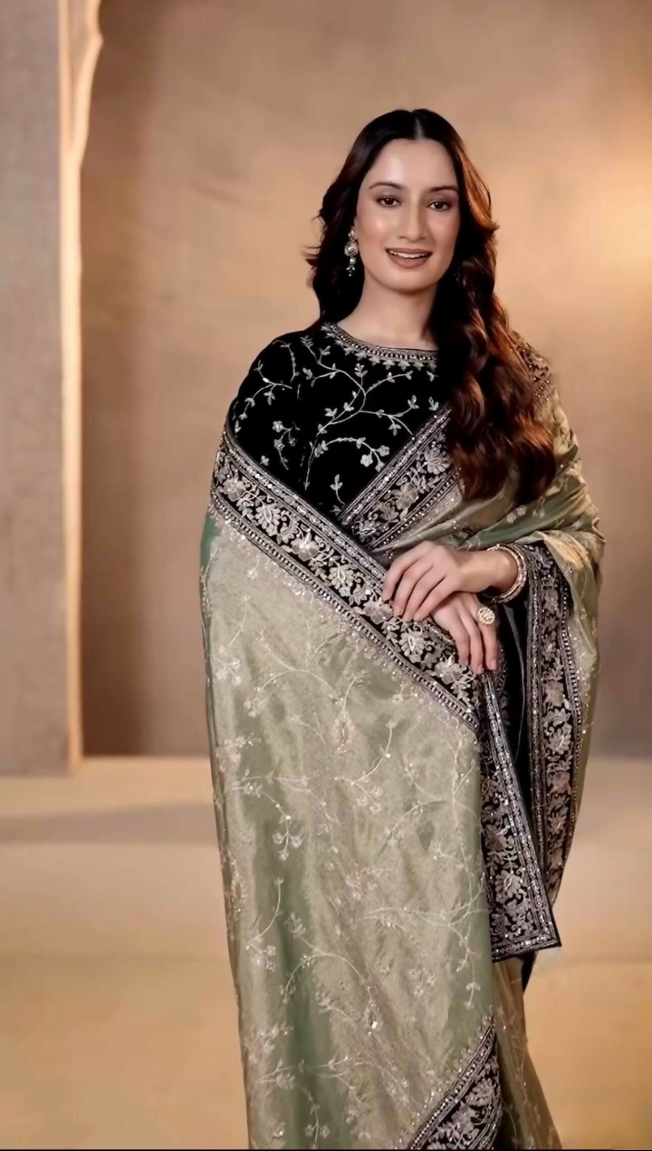 Joban Fashion Mehndi Soft Mocha Silk Party Wear Sarees - Distacart