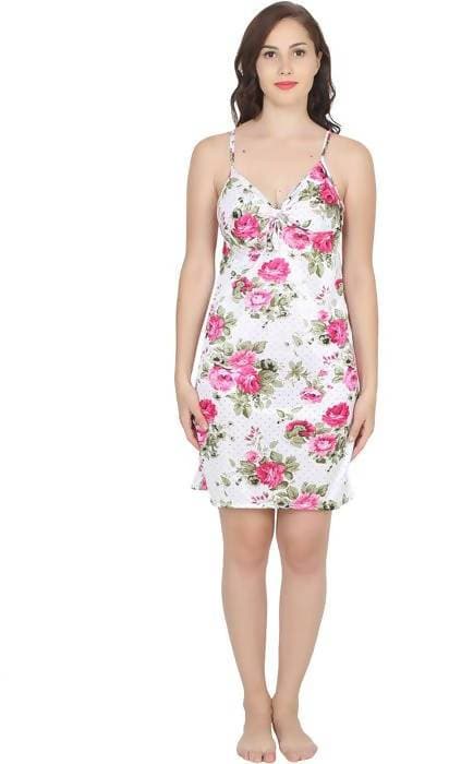 Ruhani HLSC Floral Printed Short Nighty Fits Bust (Ruhani-NT-06-FS)