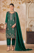Anaita Green Vichitra Silk Readymade Suit with Embroidery & Lace Work - Distacart