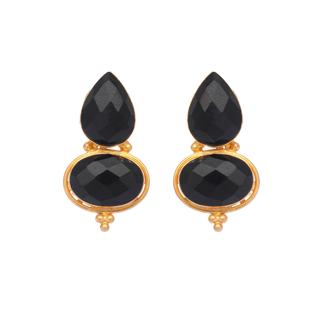 Nuyug 22K Gold Plated Black Embrace Earrings - Distacart
