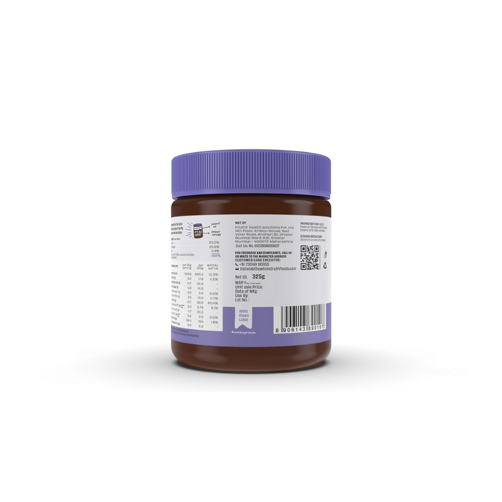The Whole Truth - Dark Chocolate Peanut Spread - Creamy - Distacart