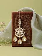 Ruby Raang 22k Gold Polished Kundan Maang Tikka - Distacart