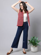 Even Apparels Navy 100% Viscose Rayon Open Front Gillet - Distacart