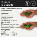 Soulflower Rosemary Mint Hair Growth Oil For Hair Fall & Dandruff Control, Light Hair Oil