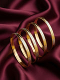 NVR Women Set of 4 Gold Plated CZ Toned Bangle - Distacart