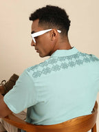 Blue Men Rayon Straight Opaque Casual Shirt - Mahotsav
