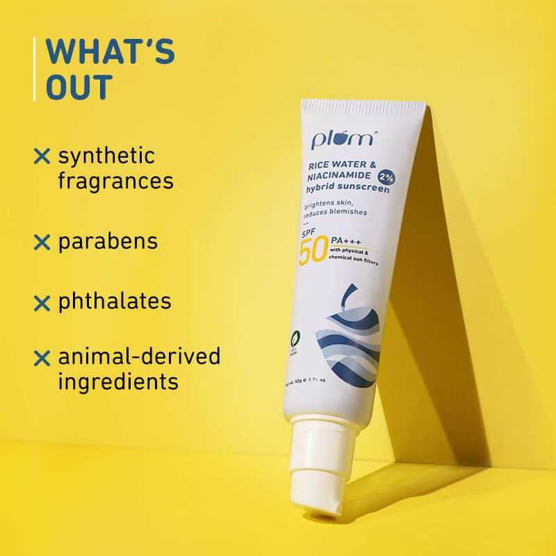 Plum 2% Niacinamide Sunscreen SPF 50 PA+++ UVA/B - Reduces Tan, No White Cast, Dermat Tested - Distacart