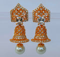 White Ad Pearl And Stones Jhumkas - Distacart