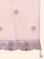 Purple Silk Embroidered Poncho Pattern Top & Lehenga with Dupatta - Tanya