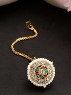 NVR Women's Gold-Polished CZ Stone-Studded Borla Maang Tikka - Distacart