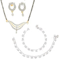 AanyaCentric Gold-plated Mangalsutra Pendant Earring Set & Silver Plated Anklet - Distacart