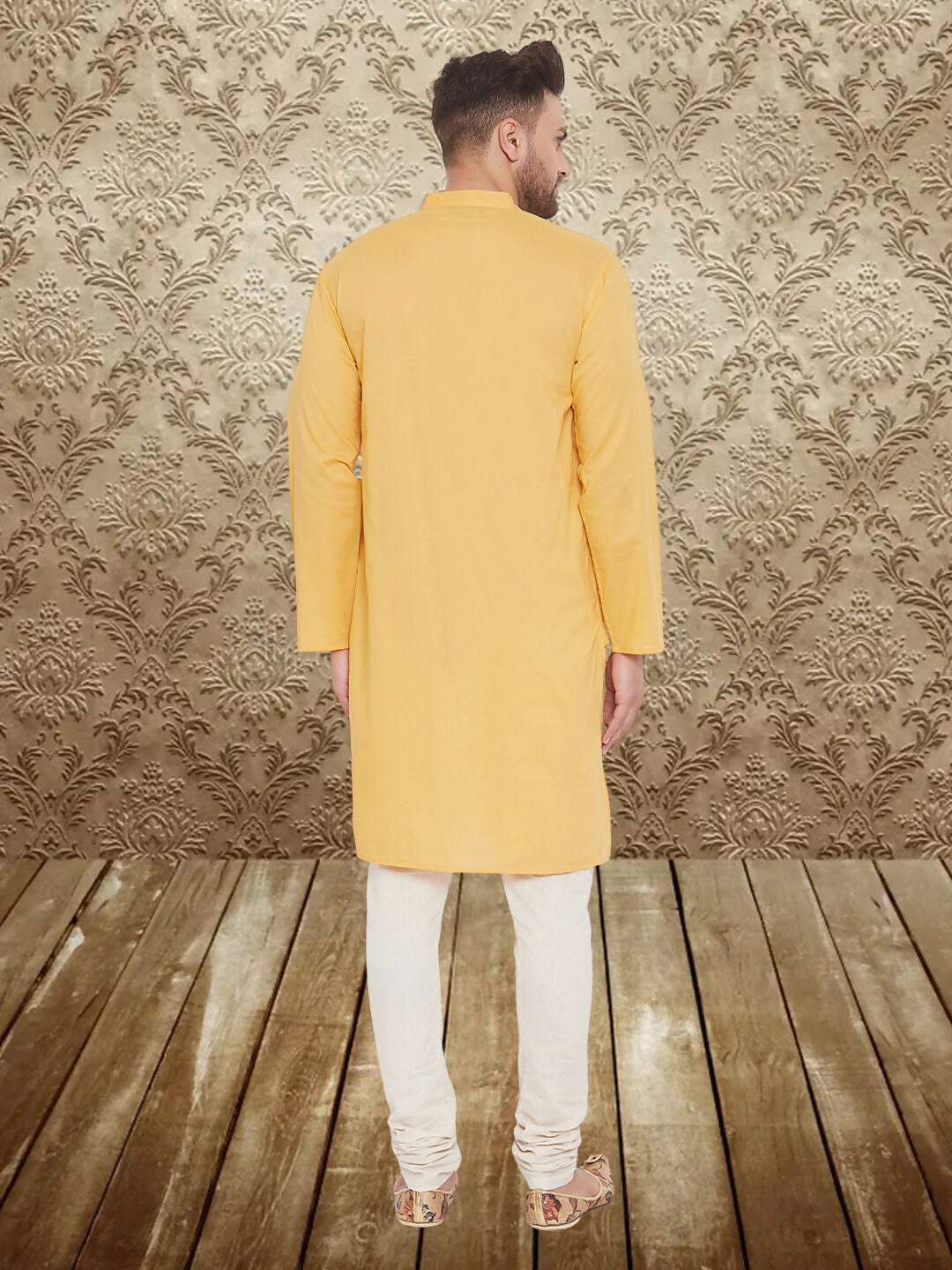 Even Apparels Men's Pintuck Fancy Yellow Kurta