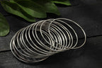Mominos Fashion Kamal Johar Oxidised Alloy Silver Bangles Set