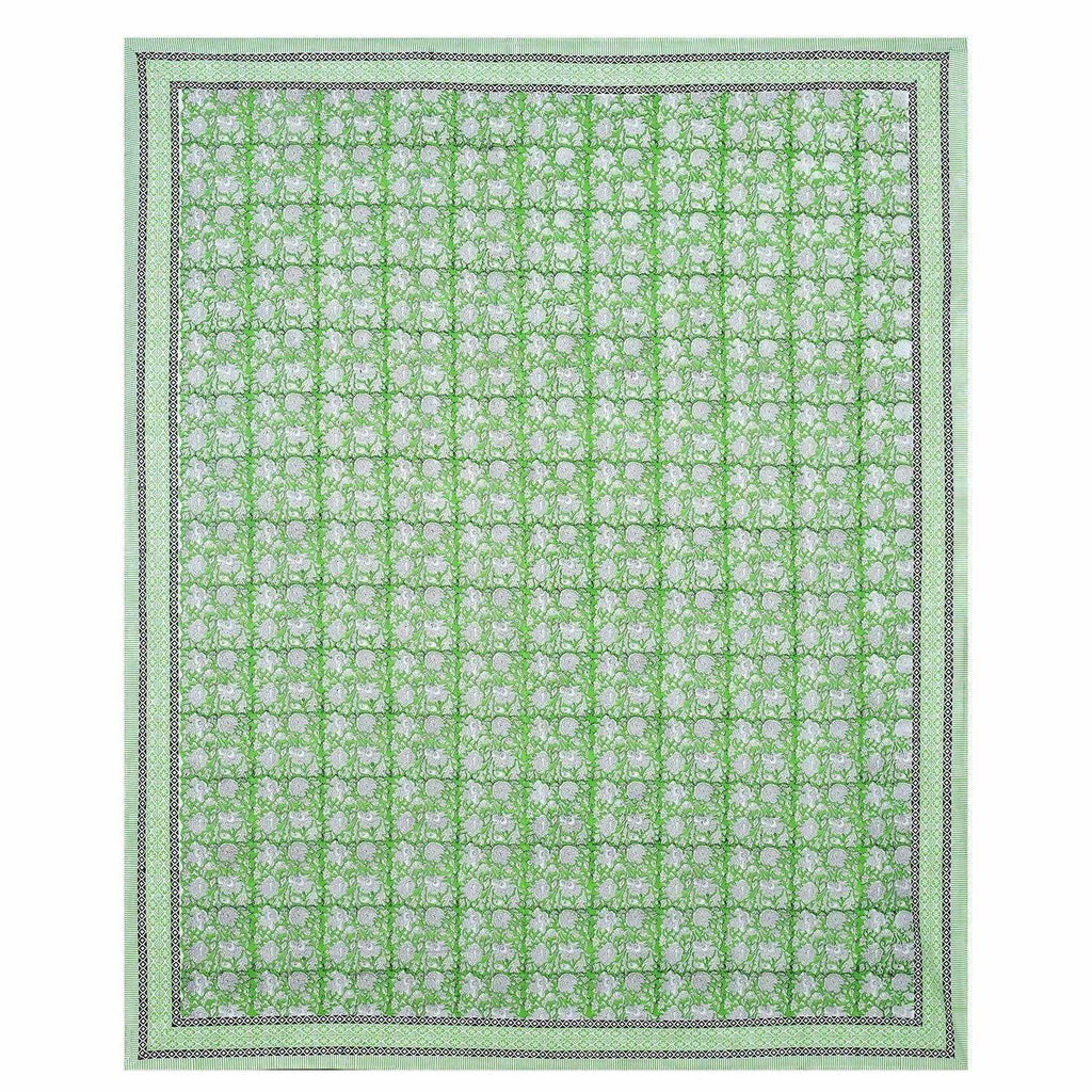 Hand Block Printed Jaipuri Double 90x108 Inches Bedsheet/Bedspread with 2 Pillow Covers