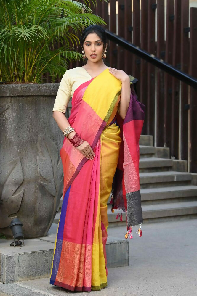 Beatitude Multicolor Tissue Silk Saree