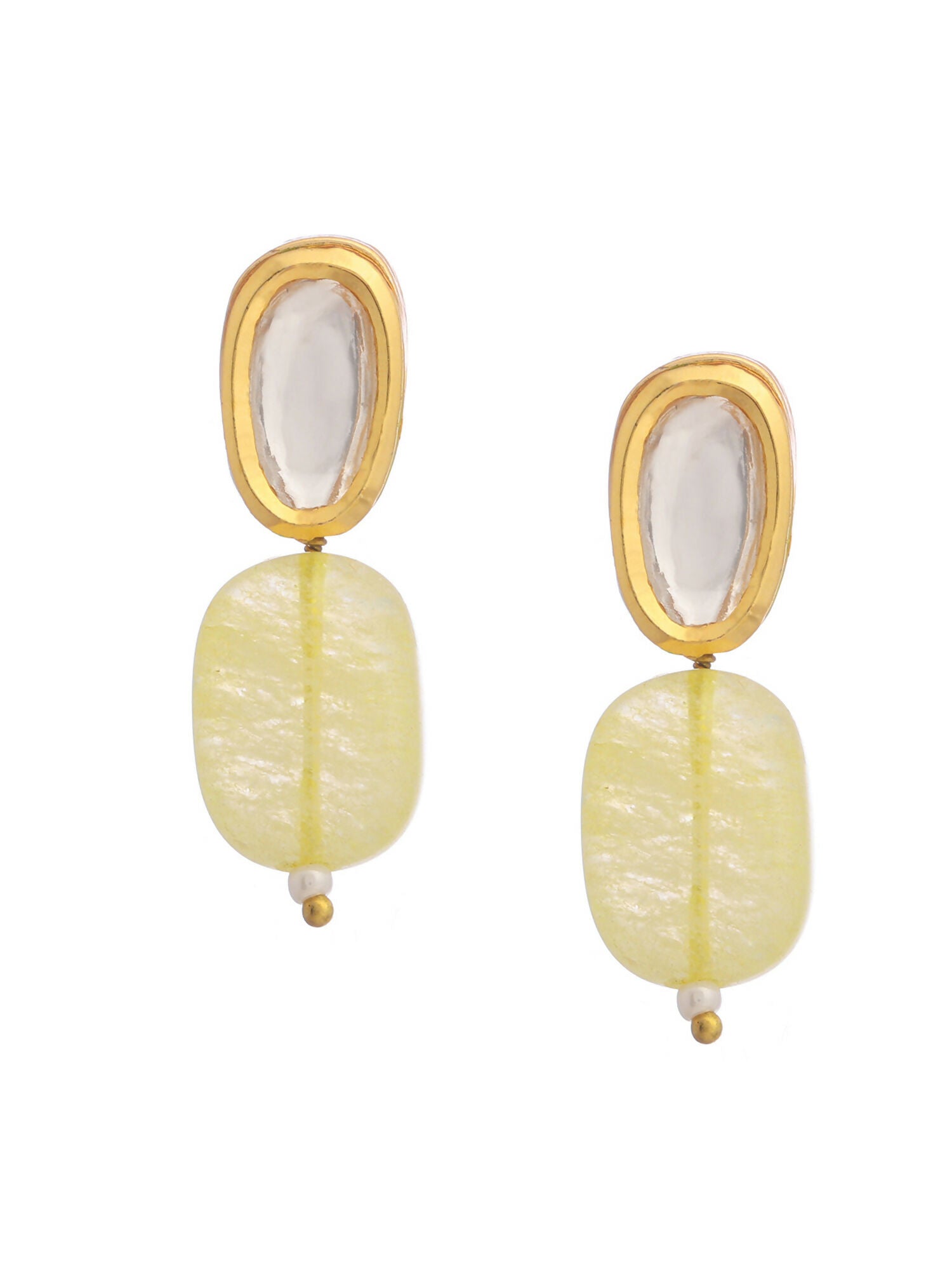 Ruby Raang Yellow Kundan Studs - Distacart