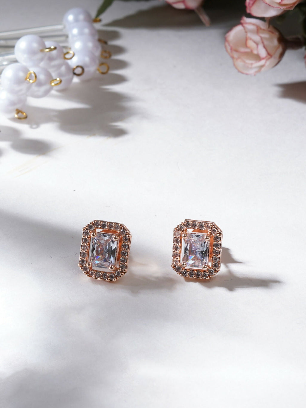 stone stud (Rose gold) - Ruby Raang - Distacart