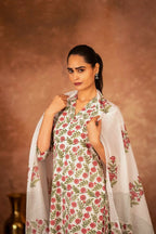 Joban Fashion Red Green Hand Block Printed Cotton Suit Set - Distacart