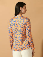 Myshka Women's Multi Satin Printed Smart Shirt