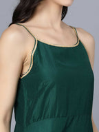 Myshka Women's Green Solid Party Kurta Sets