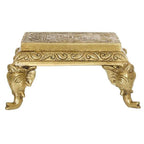 Puja N Pujari Elephant Design Brass Pooja Chowki