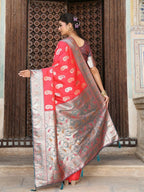 Shree Shyam Fashion Red Silk Saree - Distacart