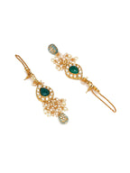 Kundan Choker with Matching Earrings & Maang Tikka Jewellery Set (Gold) - Ruby Raang