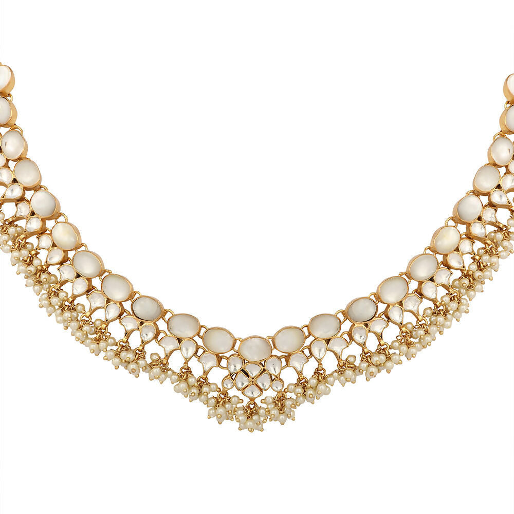 Nuyug 22K Gold Plated Ivory Dusk MOP Necklace
