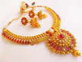 Pink & White Kemp Temple Necklace Set